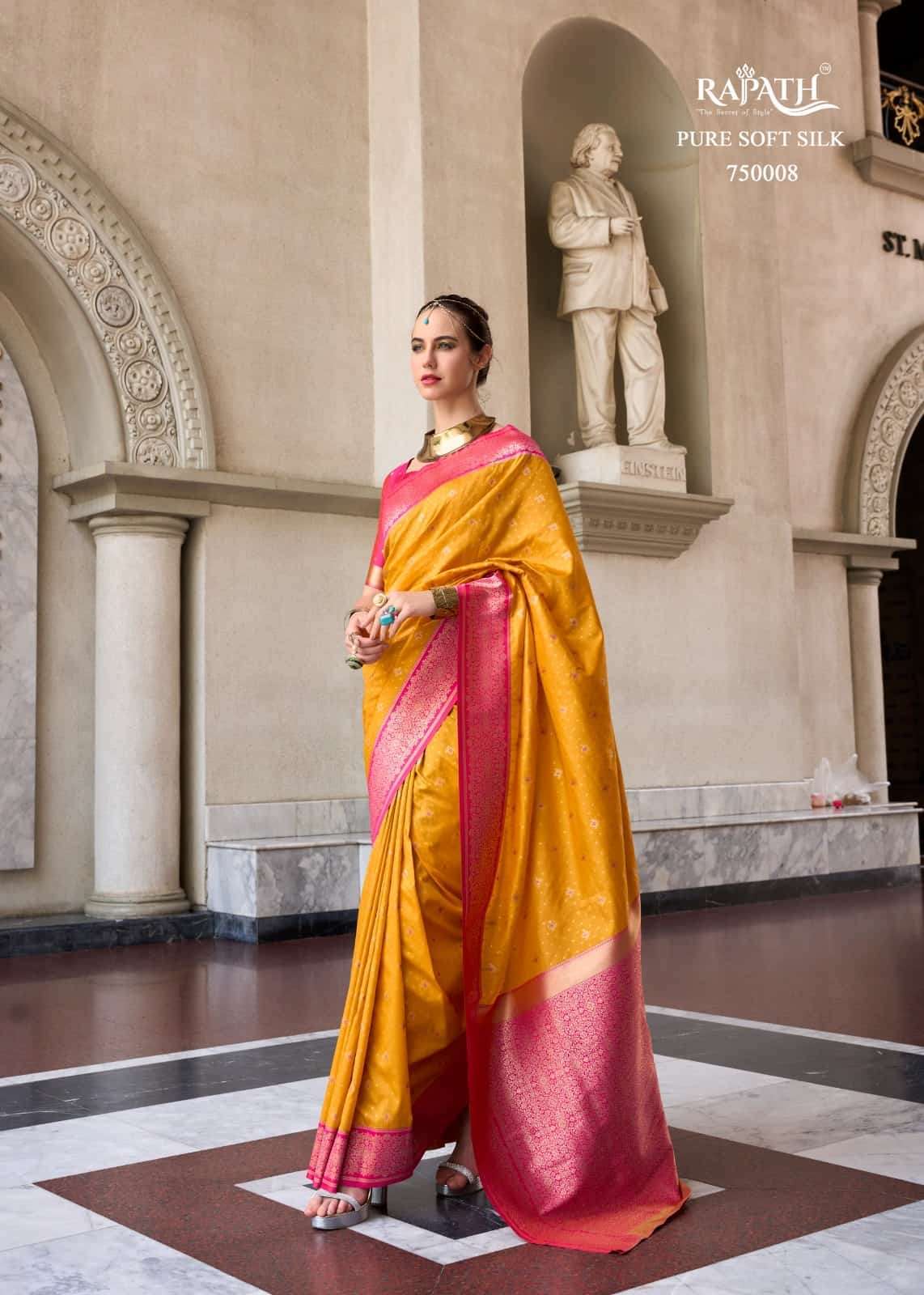 RAJPATH APOLLO 750001 PURE SOFT SILK LATEST SAREE CATALOGUE BEST RATE DEALER 