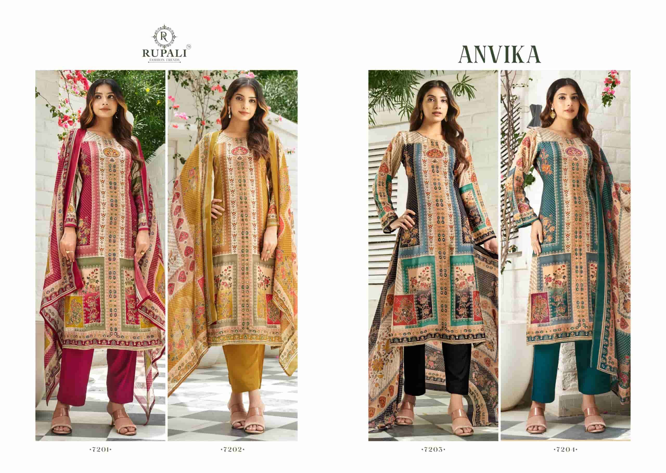 RUPALI FASHION ANVIKA VISCOSE MUSLIN LADIES SUIT CATALOGUE BEST RATE 