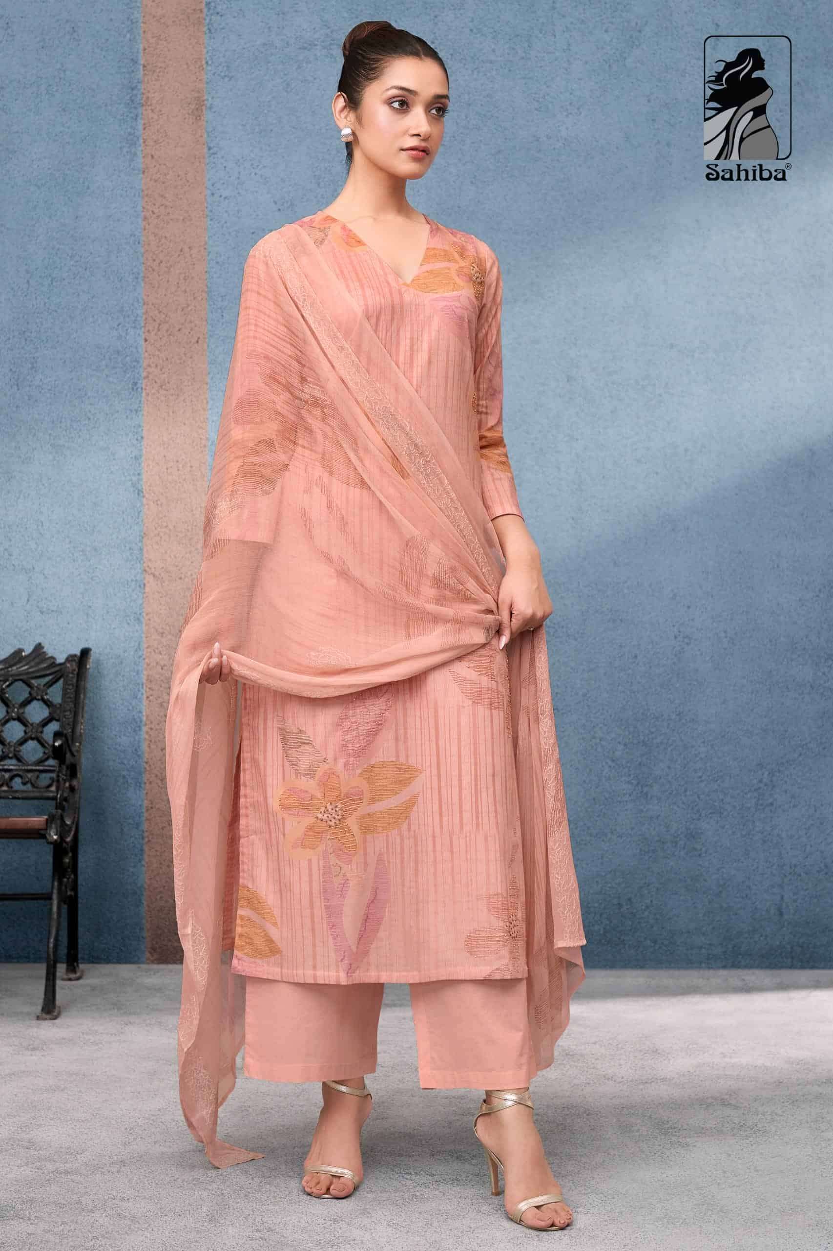 SAHIBA LATEST CATALOGUE TISYA PURE COTTON SALWER SUIT WHOLESALER 