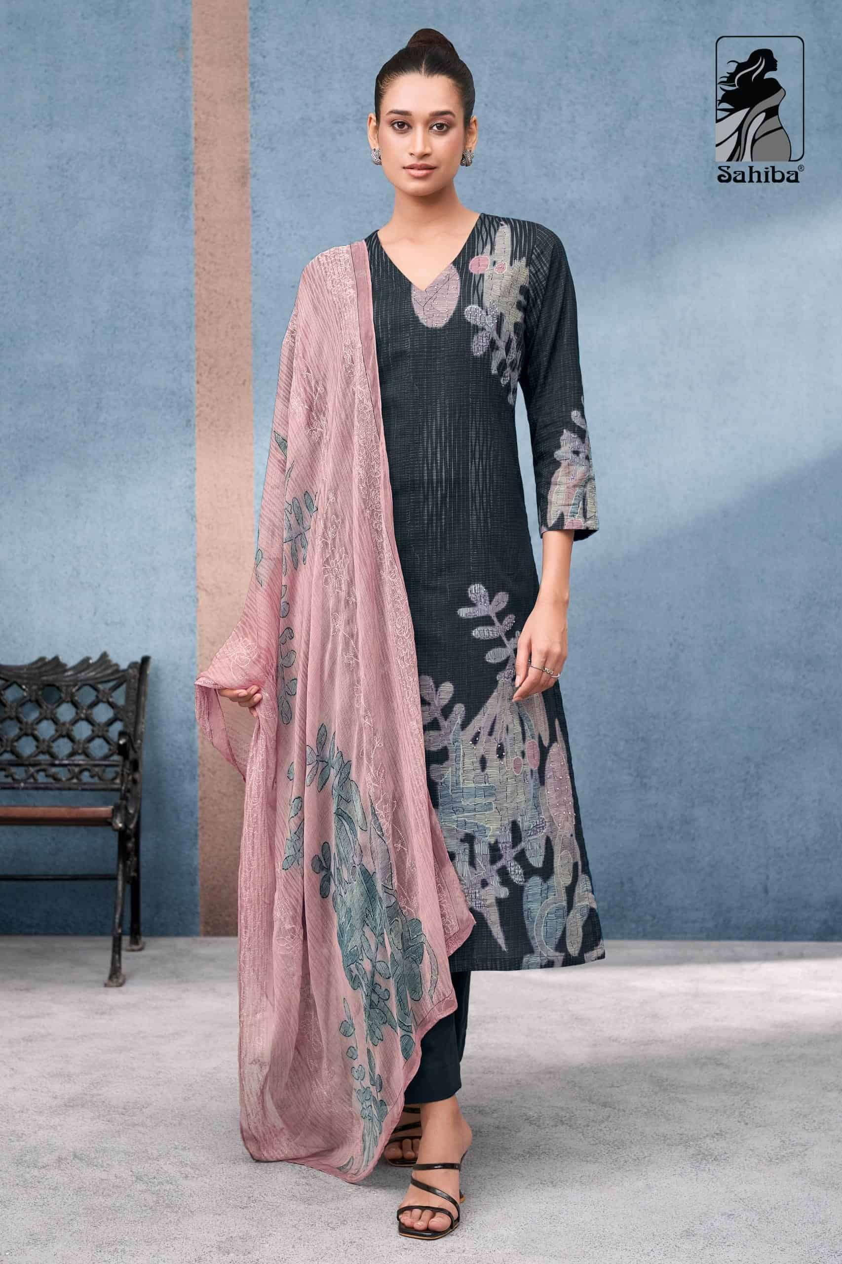 SAHIBA LATEST CATALOGUE TISYA PURE COTTON SALWER SUIT WHOLESALER 
