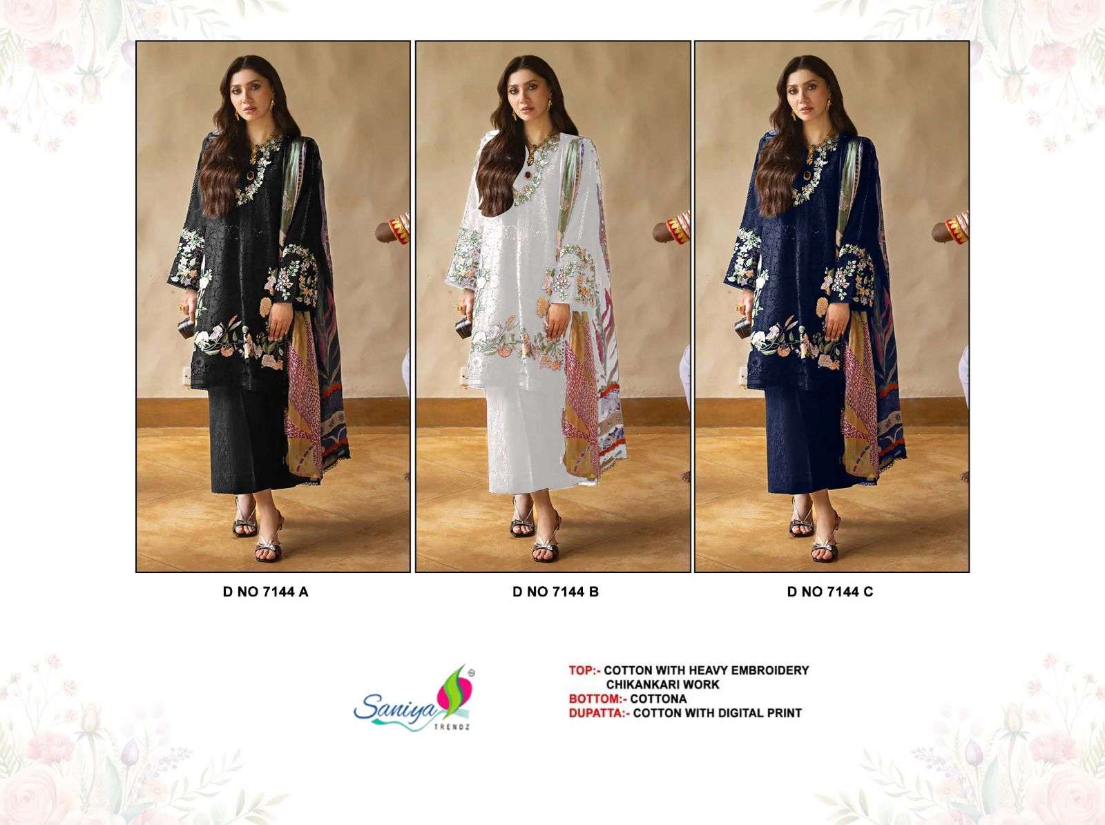 SANIYA TRENDZ D NO 7144 COLOR EDITION SALWER SUIT WHOLESALER 