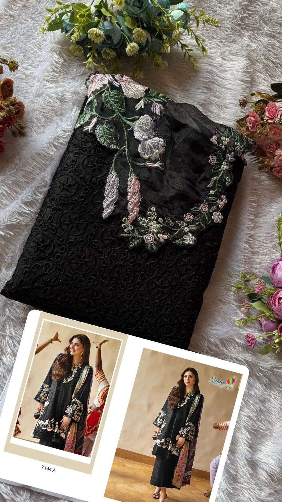 SANIYA TRENDZ D NO 7144 COLOR EDITION SALWER SUIT WHOLESALER 