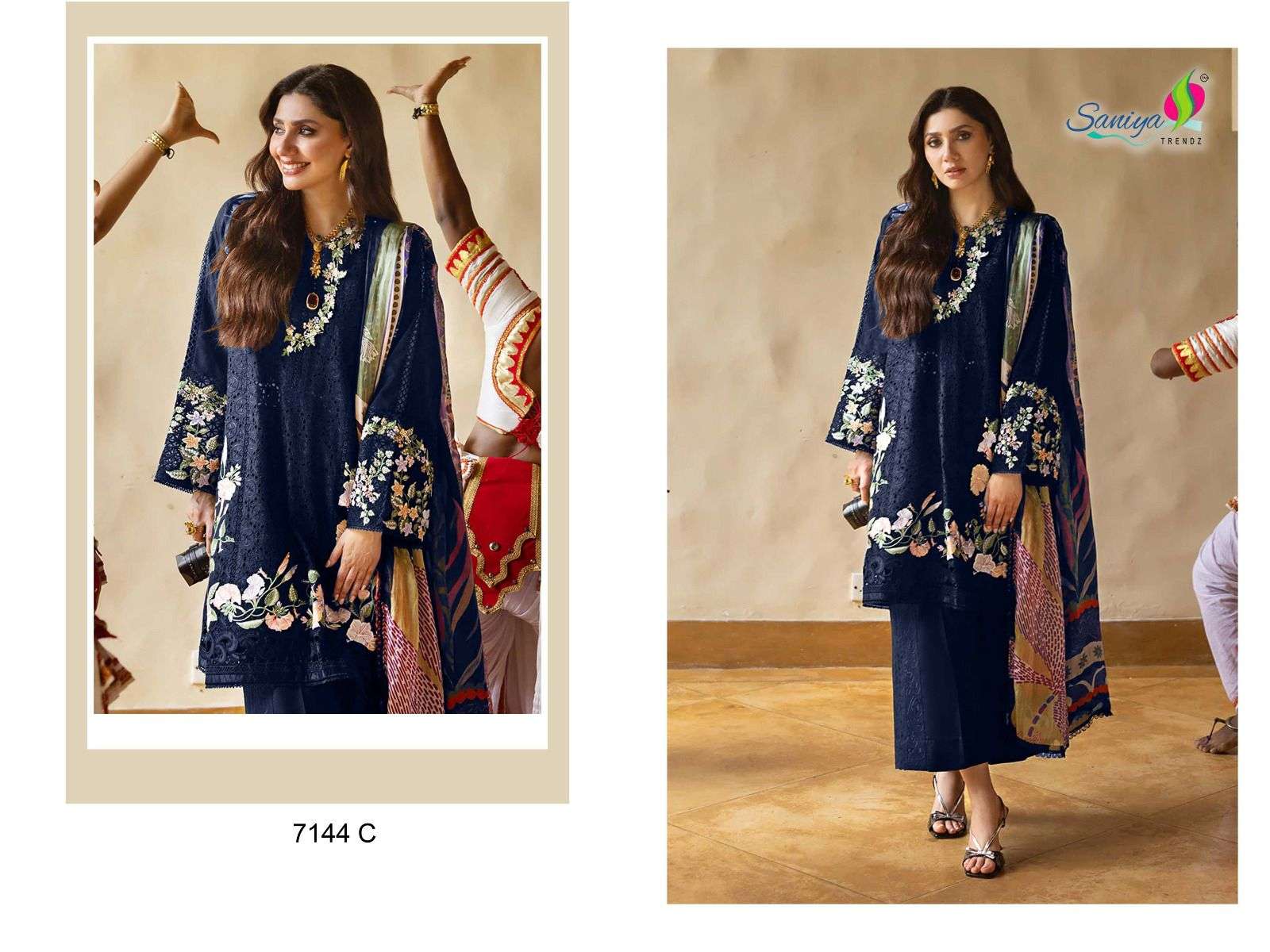 SANIYA TRENDZ D NO 7144 COLOR EDITION SALWER SUIT WHOLESALER 