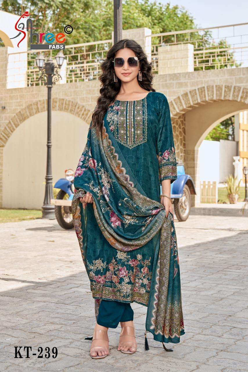 SHREE FAB KT 239 COLORS PAKISTANI MUSLIN LADIES SUIT 