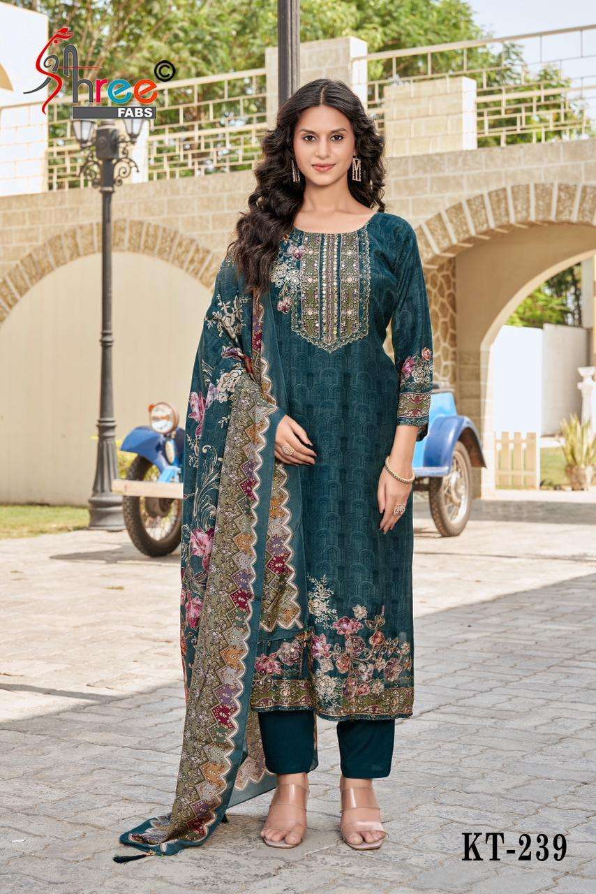 SHREE FAB KT 239 COLORS PAKISTANI MUSLIN LADIES SUIT 