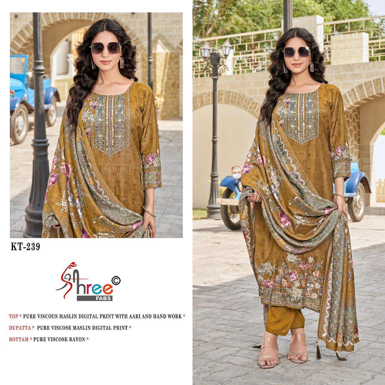 SHREE FAB KT 239 COLORS PAKISTANI MUSLIN LADIES SUIT 