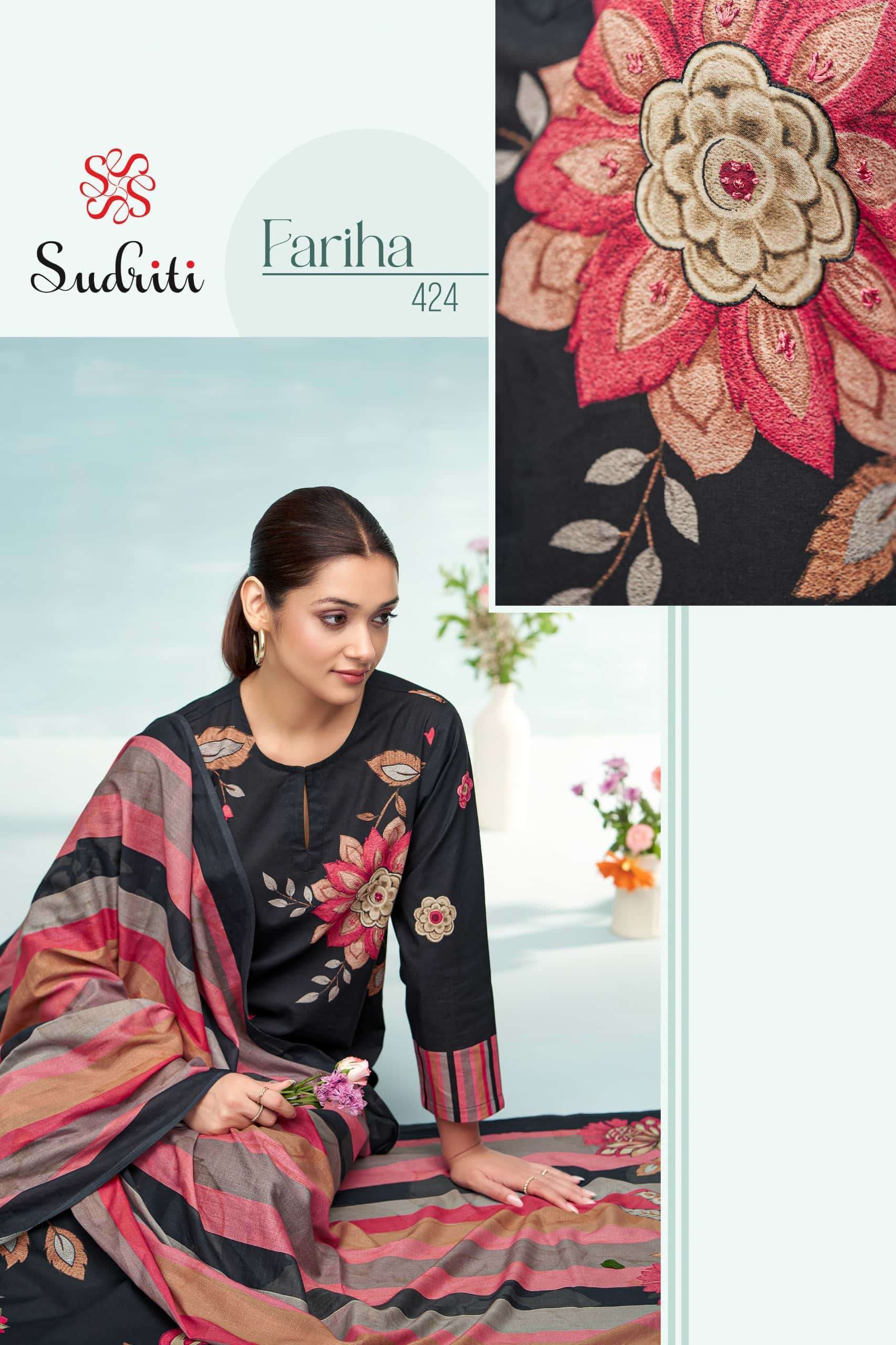 SUDRITI FARIHA PRINTED PURE LAWN COTTON SUIT CATALOGUE BEST RATE 