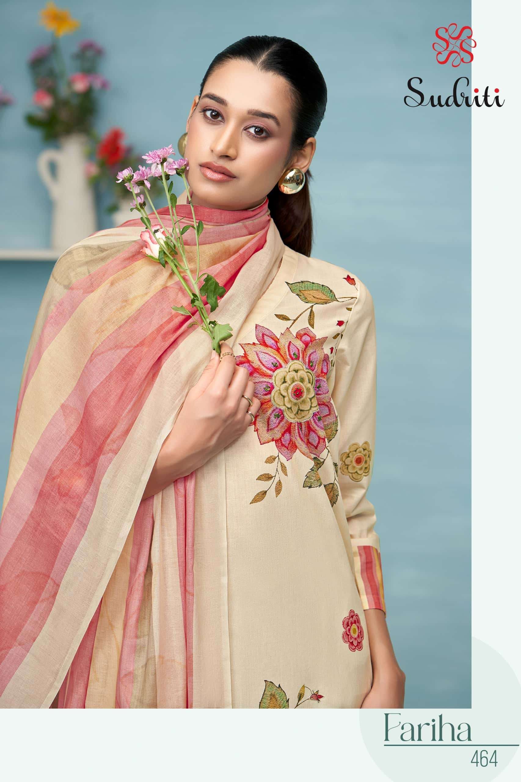 SUDRITI FARIHA PRINTED PURE LAWN COTTON SUIT CATALOGUE BEST RATE 