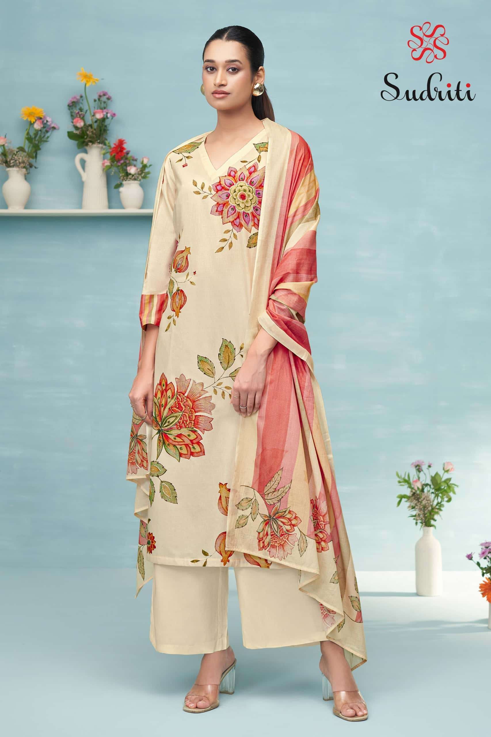 SUDRITI FARIHA PRINTED PURE LAWN COTTON SUIT CATALOGUE BEST RATE 