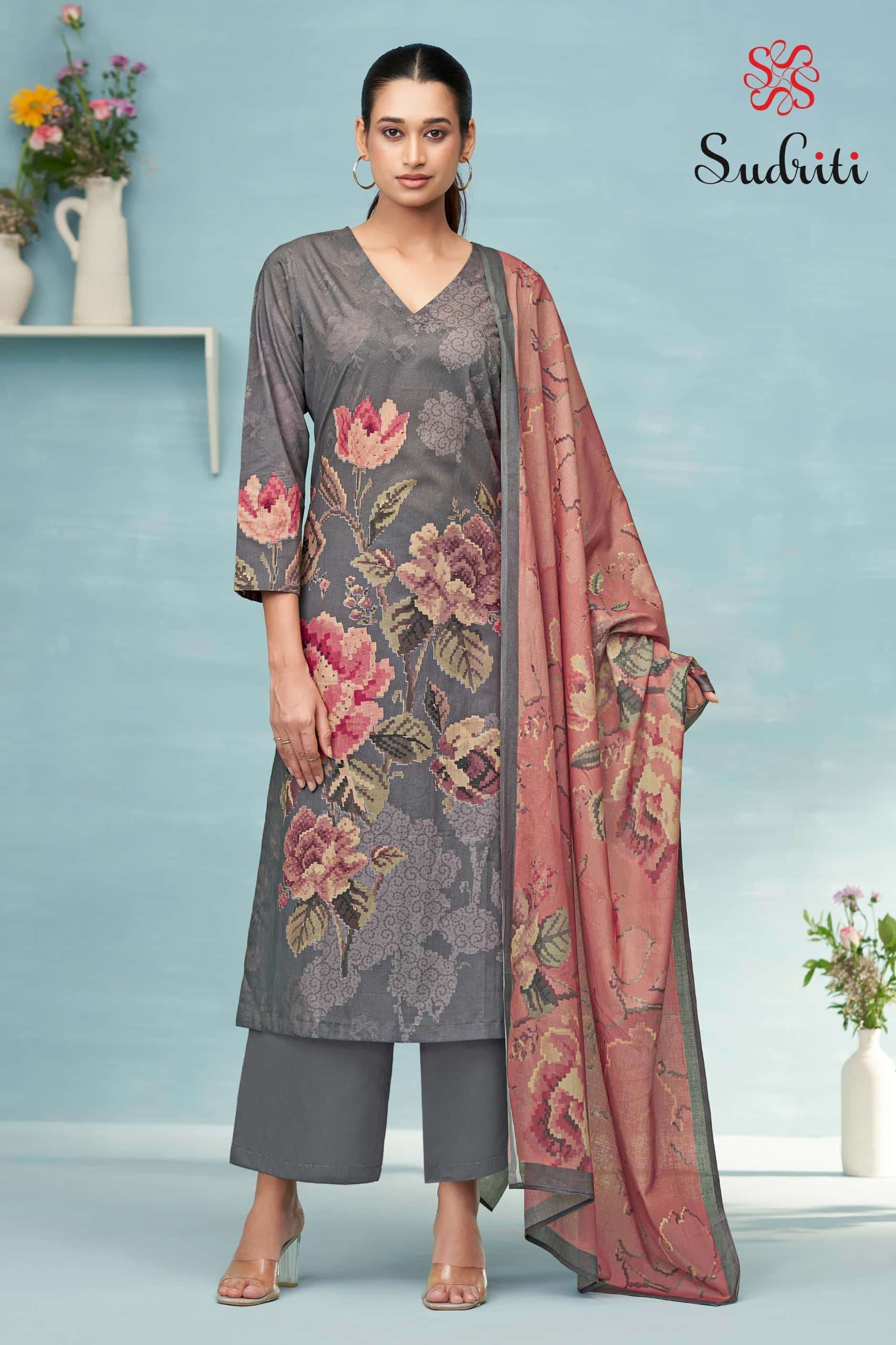 SUDRITI FARIHA PRINTED PURE LAWN COTTON SUIT CATALOGUE BEST RATE 