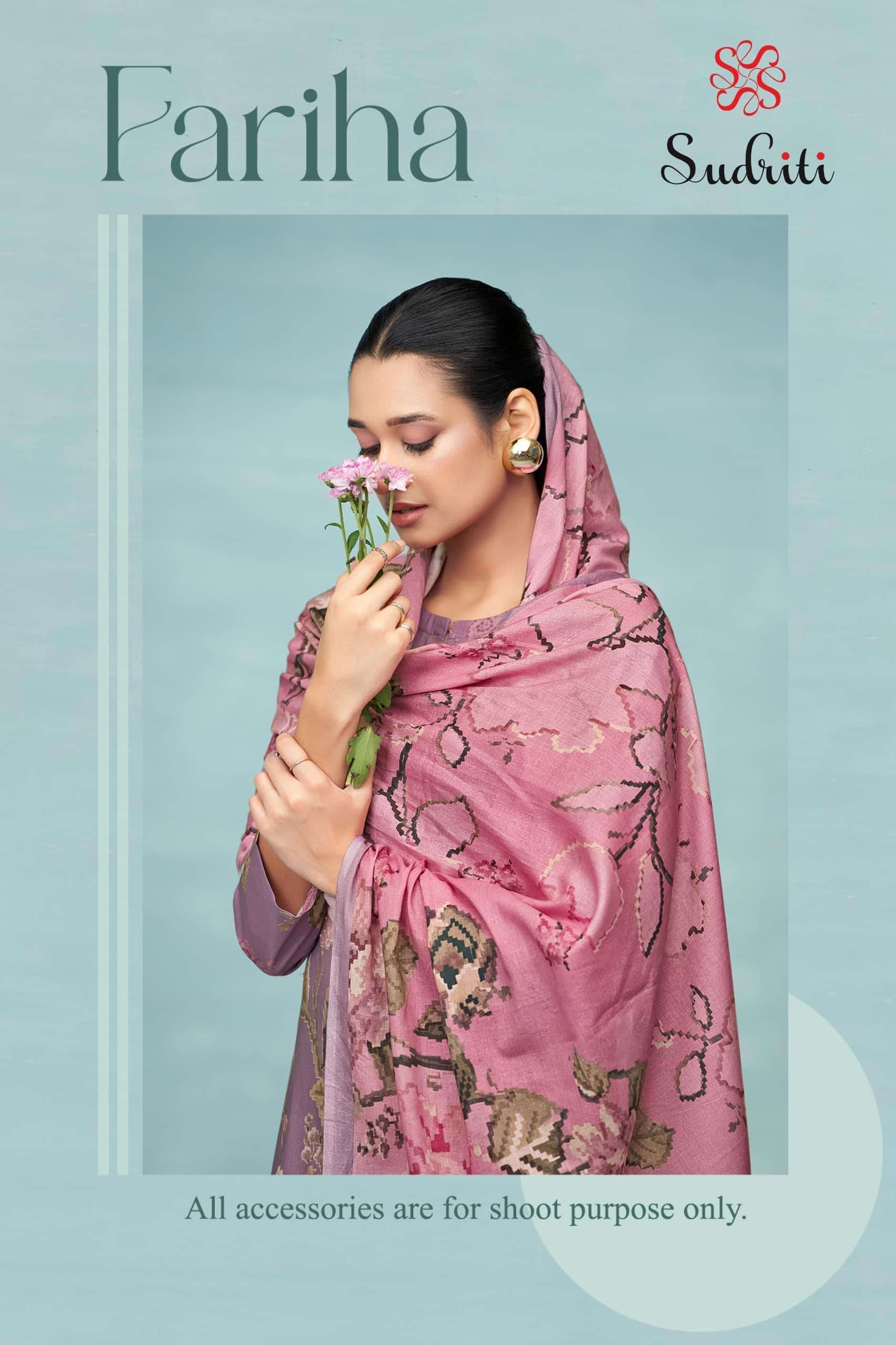 SUDRITI FARIHA PRINTED PURE LAWN COTTON SUIT CATALOGUE BEST RATE 