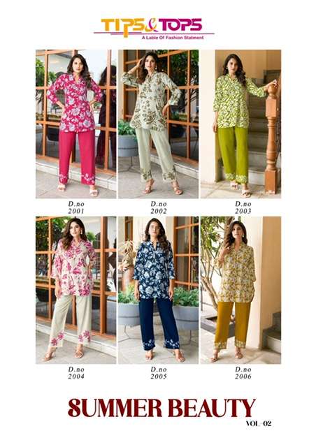 TIPS AND TOPS SUMMER BEAUTY VOL 2  RAYON CORD SET EXPORTER 2025