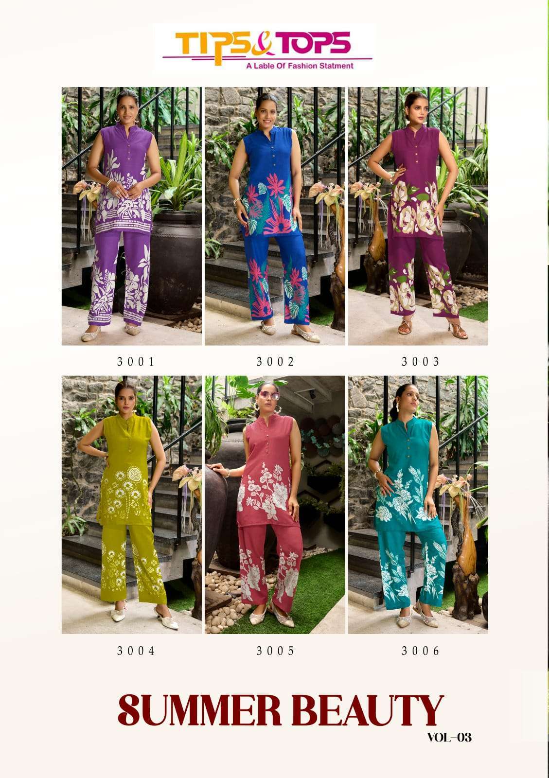TIPS AND TOPS SUMMER BEAUTY VOL 3 RAYON CORD SET EXPORTER 2025