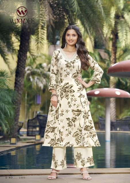 WOODEE PAYAL RAYON PRINTED CORD SET COLLECTIN WHOLESALER 
