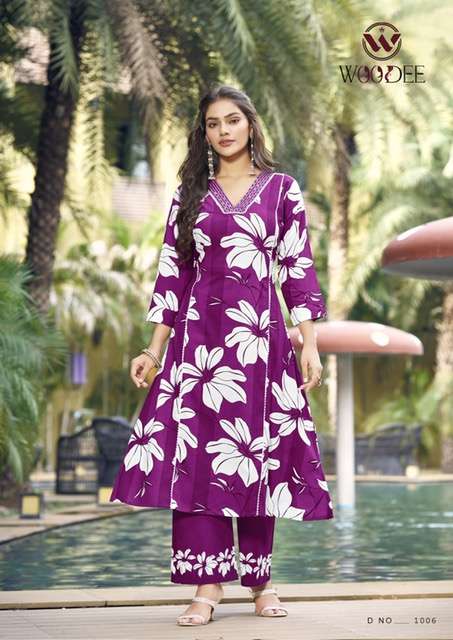 WOODEE PAYAL RAYON PRINTED CORD SET COLLECTIN WHOLESALER 