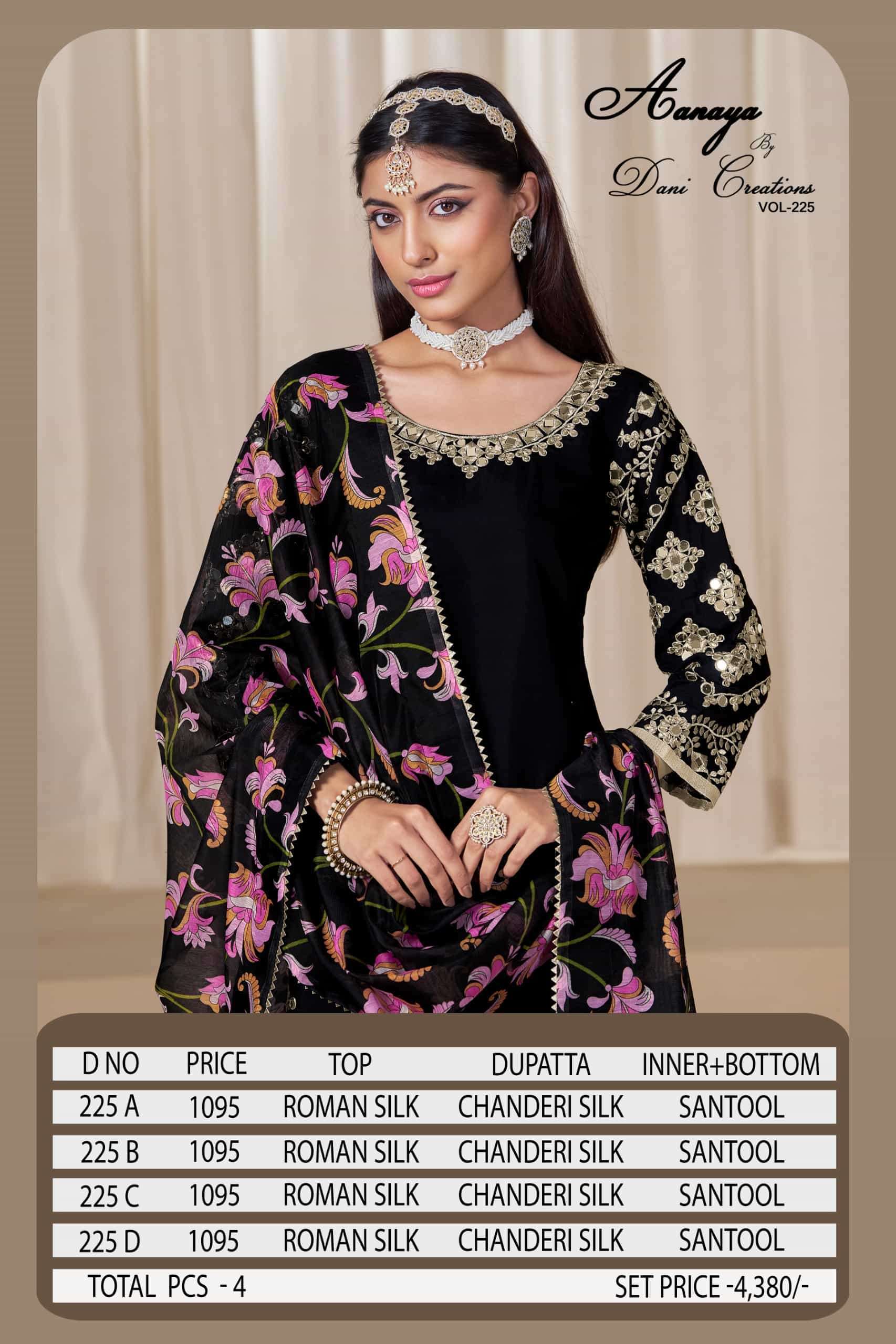 AANAYA VOL 225 PATIYALA STYLE SILK SUIT CATALOGUE WHOLESALER 2025