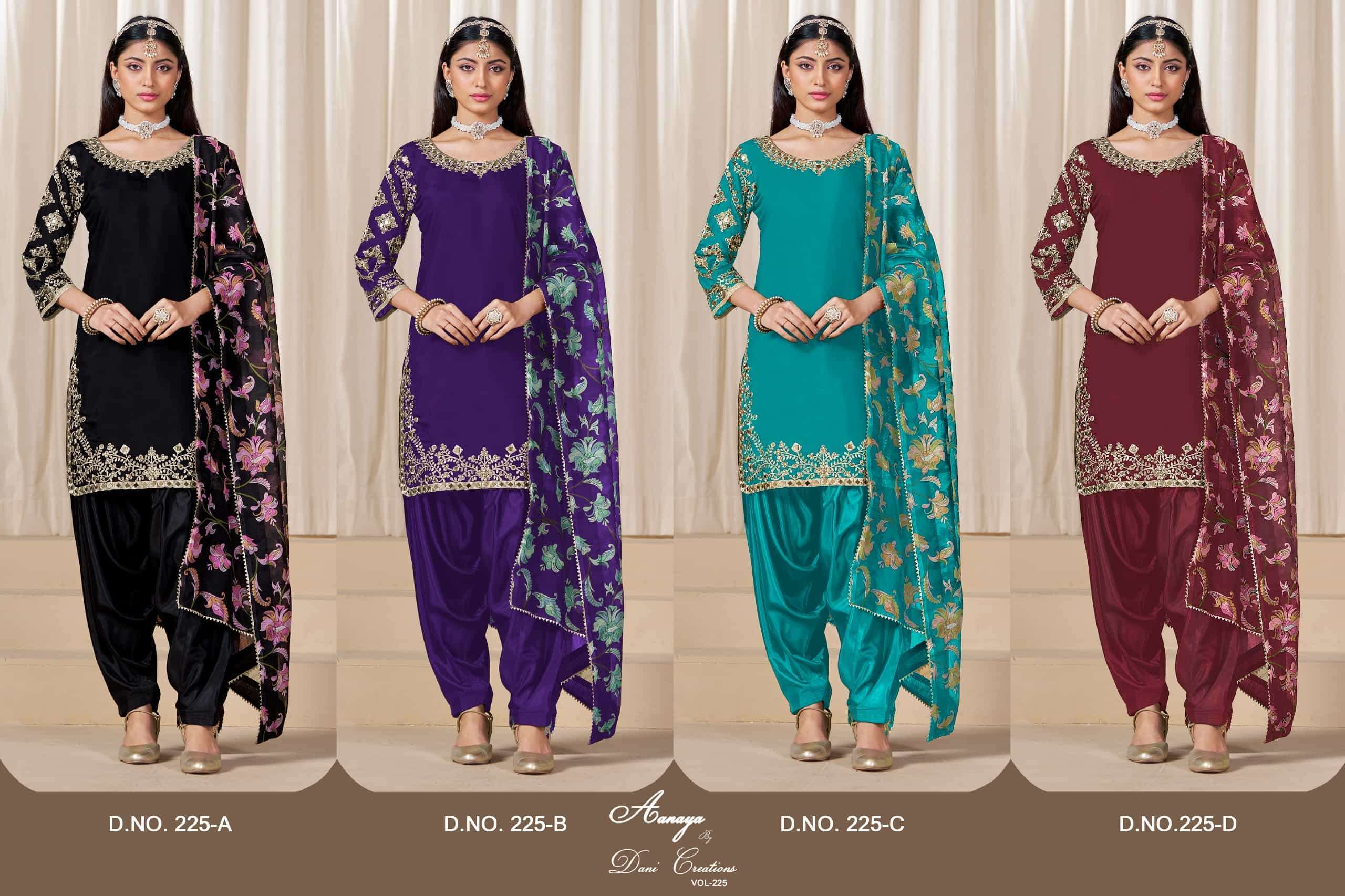 AANAYA VOL 225 PATIYALA STYLE SILK SUIT CATALOGUE WHOLESALER 2025