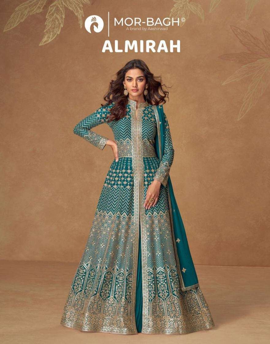 AASHIRWAD CREATION ALMIRAH DESIGNER GEORGETTE PARTYWEAR CATALOG WHOLESALER 