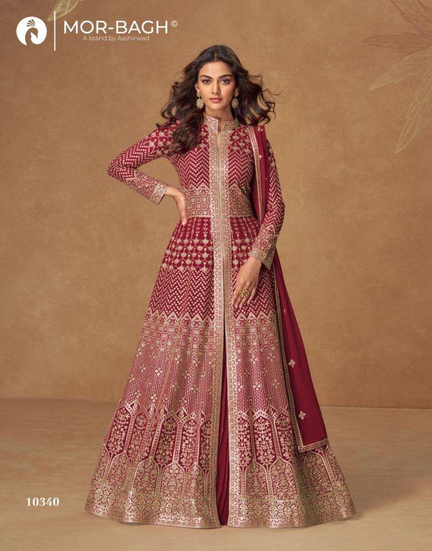 AASHIRWAD CREATION ALMIRAH DESIGNER GEORGETTE PARTYWEAR CATALOG WHOLESALER 