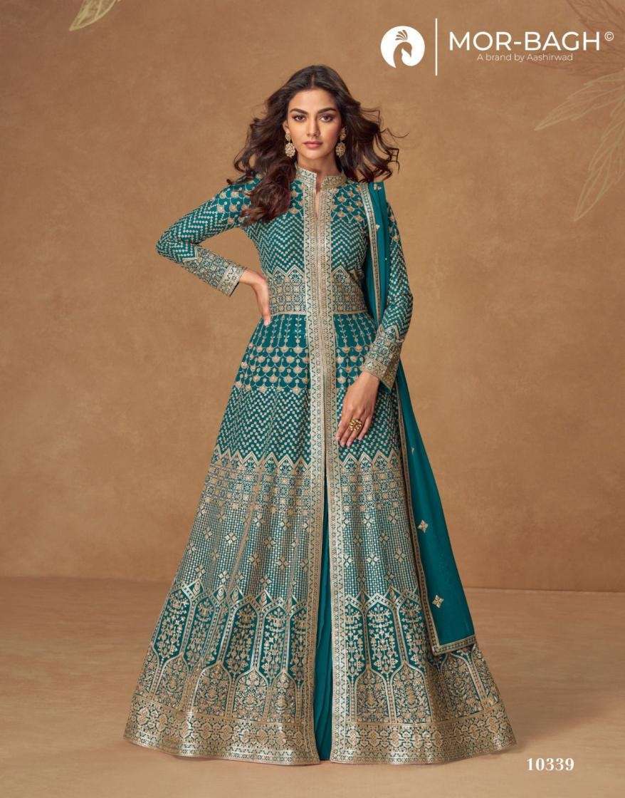 AASHIRWAD CREATION ALMIRAH DESIGNER GEORGETTE PARTYWEAR CATALOG WHOLESALER 