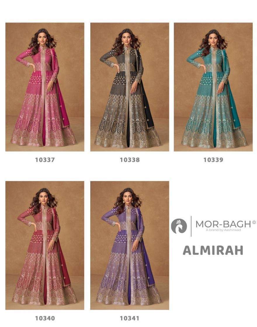 AASHIRWAD CREATION ALMIRAH DESIGNER GEORGETTE PARTYWEAR CATALOG WHOLESALER 