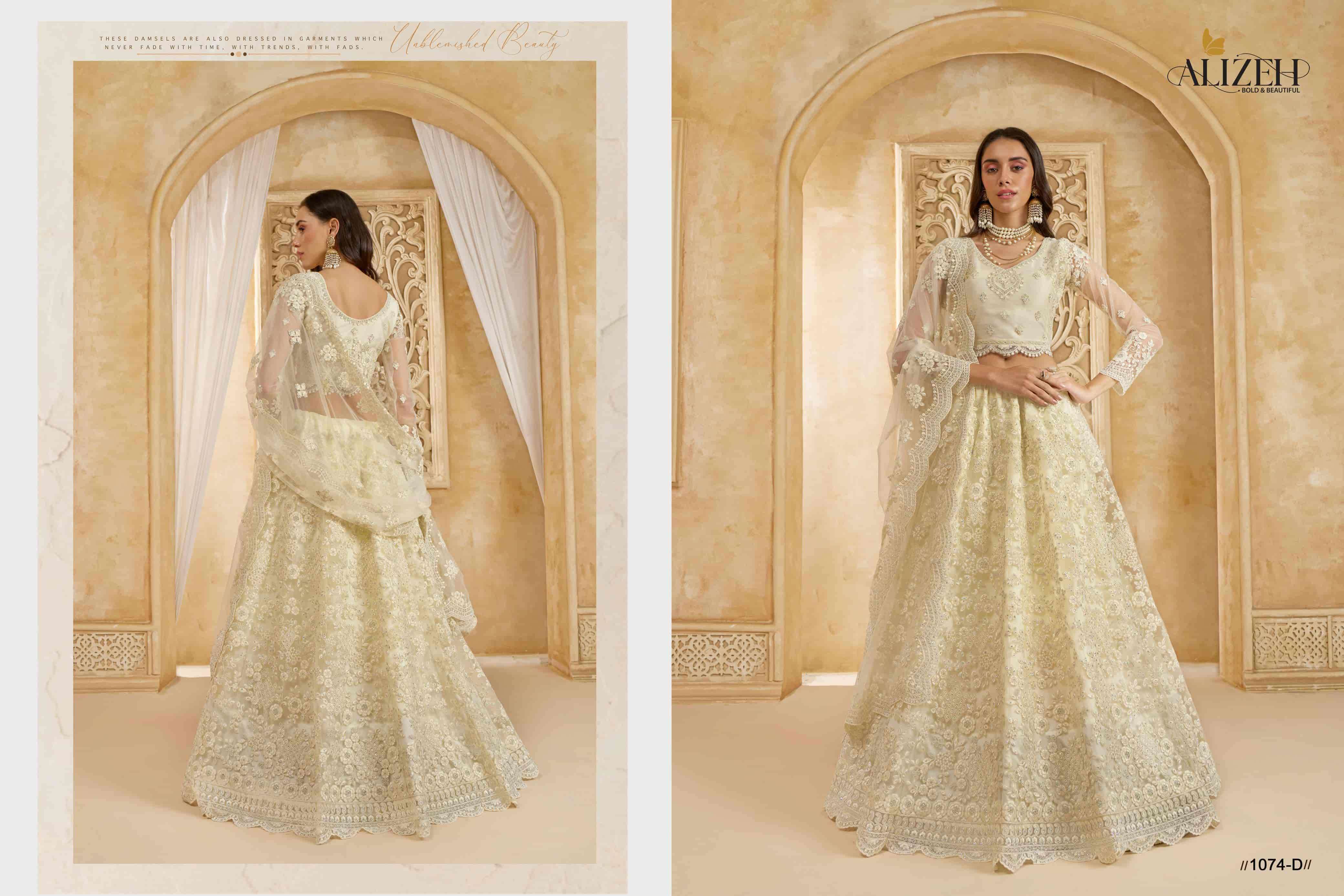 ALIZEH THE WHITE BRIDE VOL 2 COLORS BRIDE LEHNGA WHOLESALER 