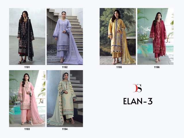 DEEPSY SUIT ELAN LAWN 25 3 PAKISTANI SUIT CATALOGUE WHOLESALER 