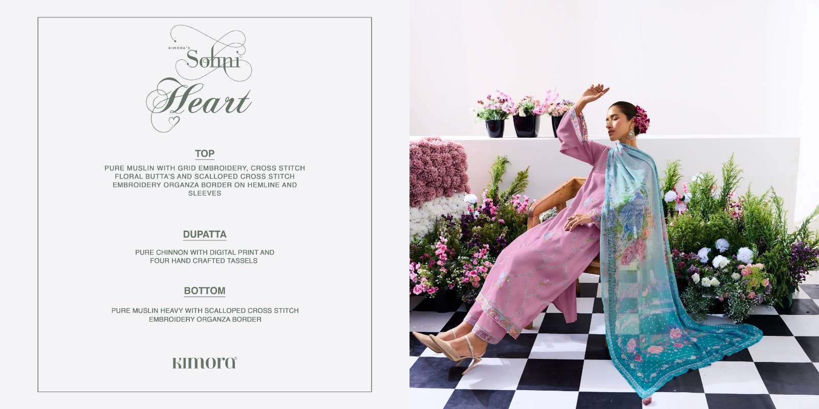 KIMORA SOHNI HEART FANCY MUSLIN LADIES SUIT CATALOGUE 2025