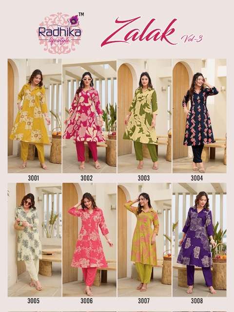 RADHIKA LIFESTYLE ZALAK VOL 3 RAYON CORD SET COLLECTION 