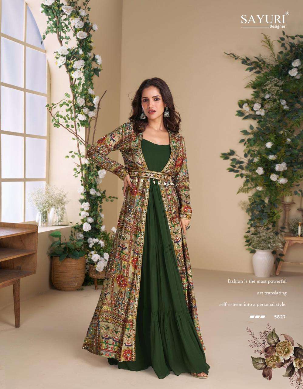 SAYURI DESIGNER JANVI FANCY GEORGETTE SUIT CATALOG WHOLESALER 