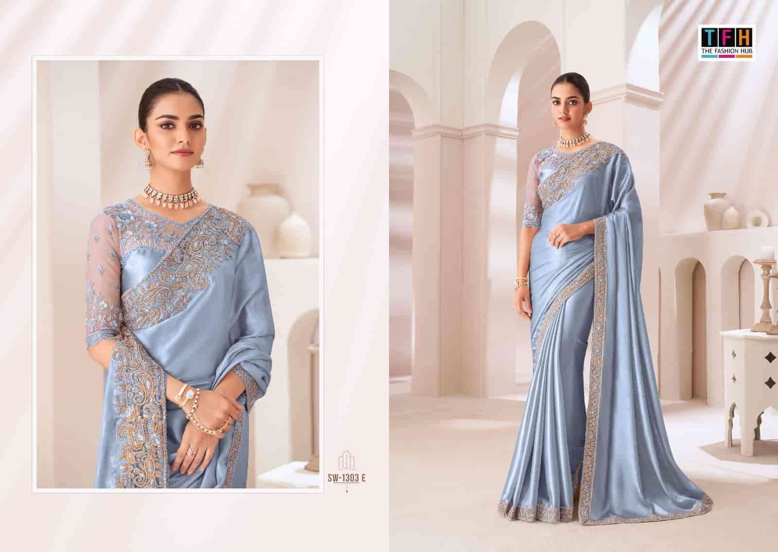 TFH SANDALWOOD 1303 HIT COLOR PARTY WEAR STYLE DESIGNER SAREE COLLECTION 2025