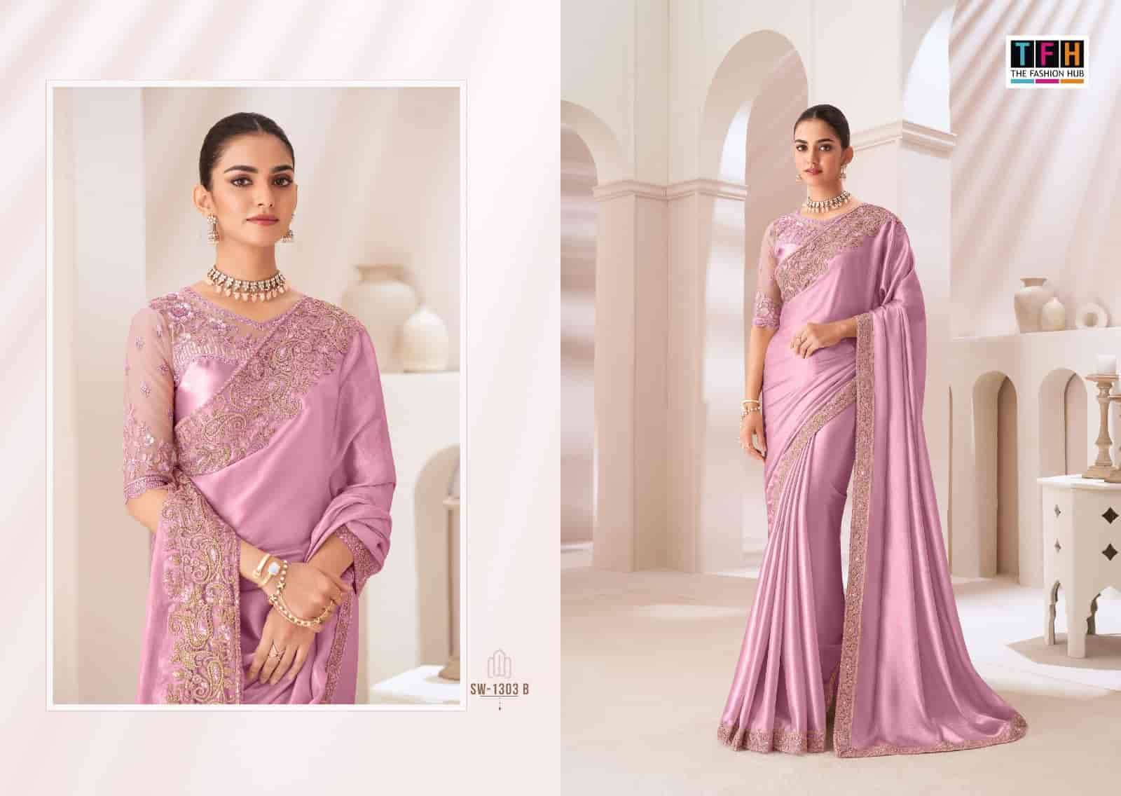 TFH SANDALWOOD 1303 HIT COLOR PARTY WEAR STYLE DESIGNER SAREE COLLECTION 2025