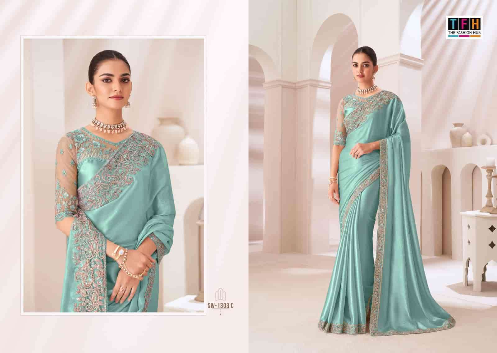 TFH SANDALWOOD 1303 HIT COLOR PARTY WEAR STYLE DESIGNER SAREE COLLECTION 2025