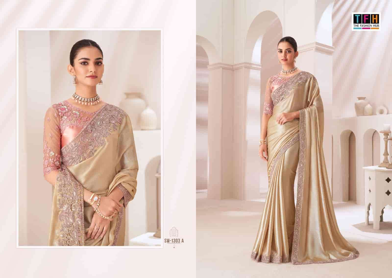 TFH SANDALWOOD 1303 HIT COLOR PARTY WEAR STYLE DESIGNER SAREE COLLECTION 2025