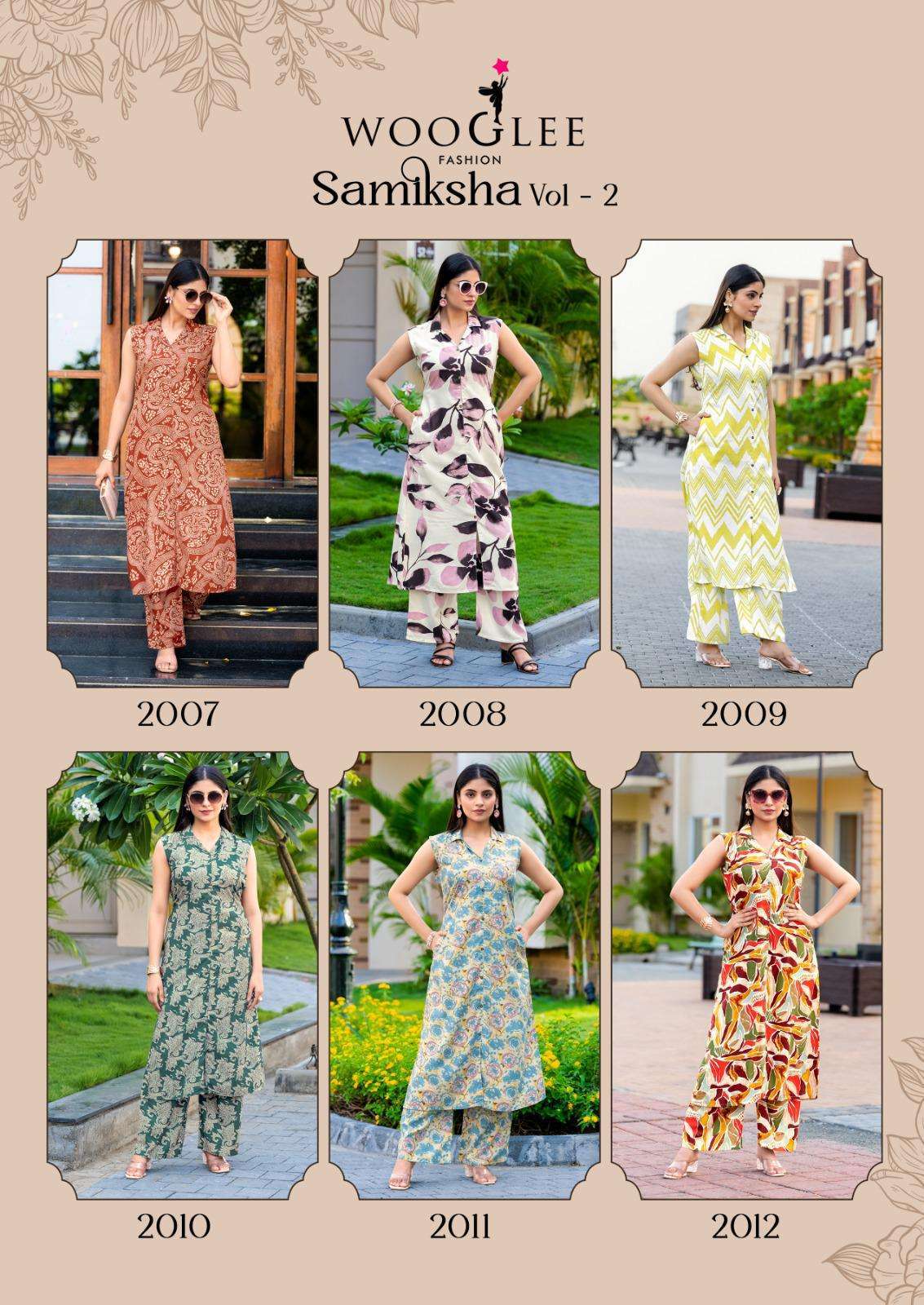 WOOGLEE SAMIKSHA VOL 2 PRINTED CASUAL CORD SET COLLECTION BEST RATE DEALER 