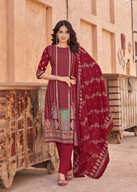 ALOK SUIT KAJAL EDITION 3 HAND WORK SUIT CATALOG WHOLESALER 