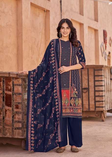 ALOK SUIT KAJAL EDITION 3 HAND WORK SUIT CATALOG WHOLESALER 