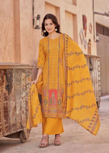 ALOK SUIT KAJAL EDITION 3 HAND WORK SUIT CATALOG WHOLESALER 