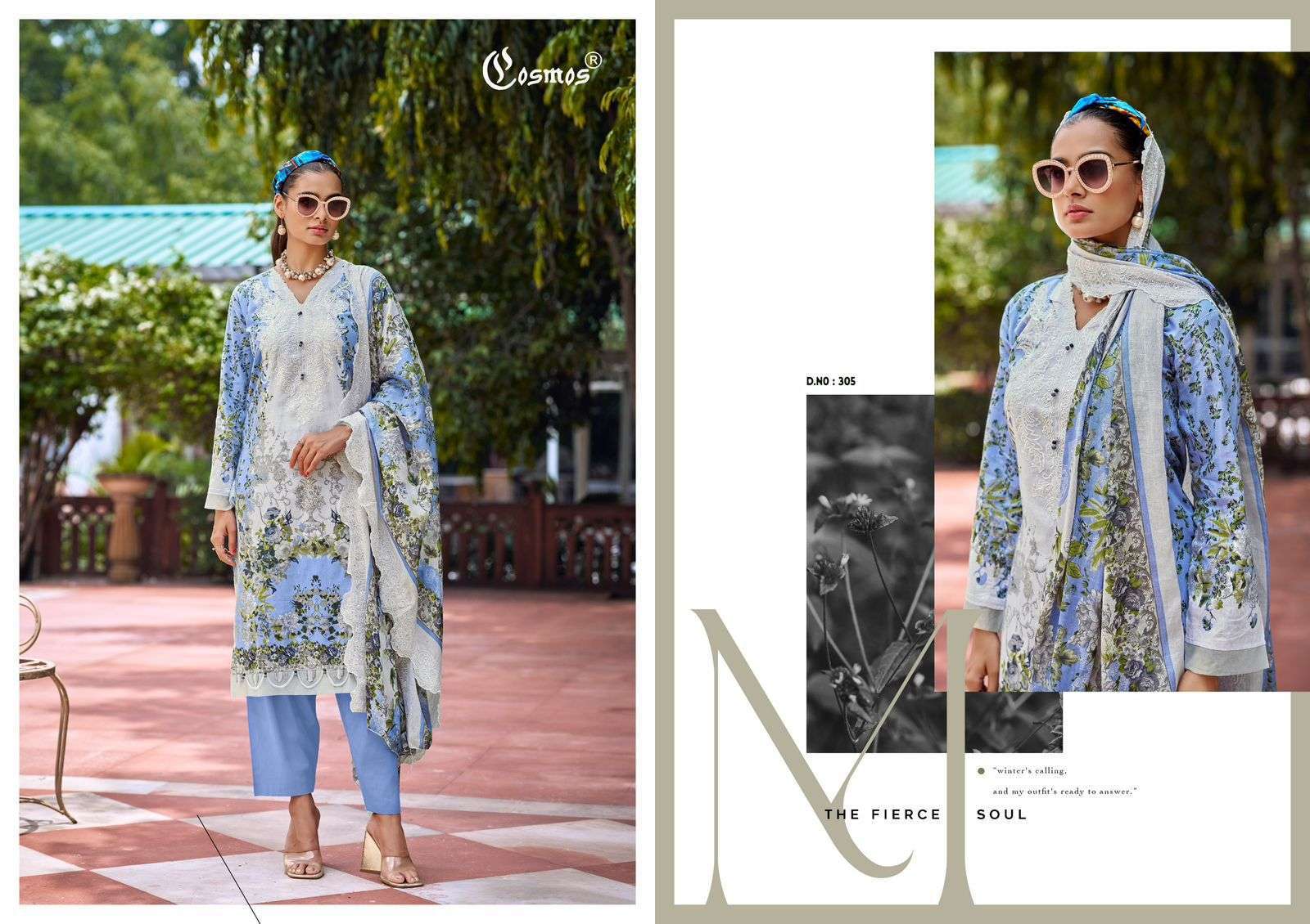 COSMOS NEEDLE WONDER VOL 3 PAKISTANI LAWN COTTON SUIT CATALOGUE DEALER 