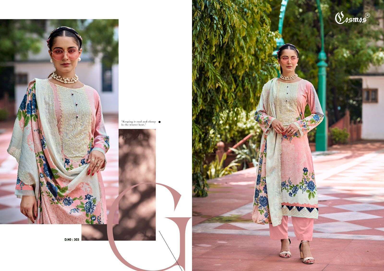 COSMOS NEEDLE WONDER VOL 3 PAKISTANI LAWN COTTON SUIT CATALOGUE DEALER 