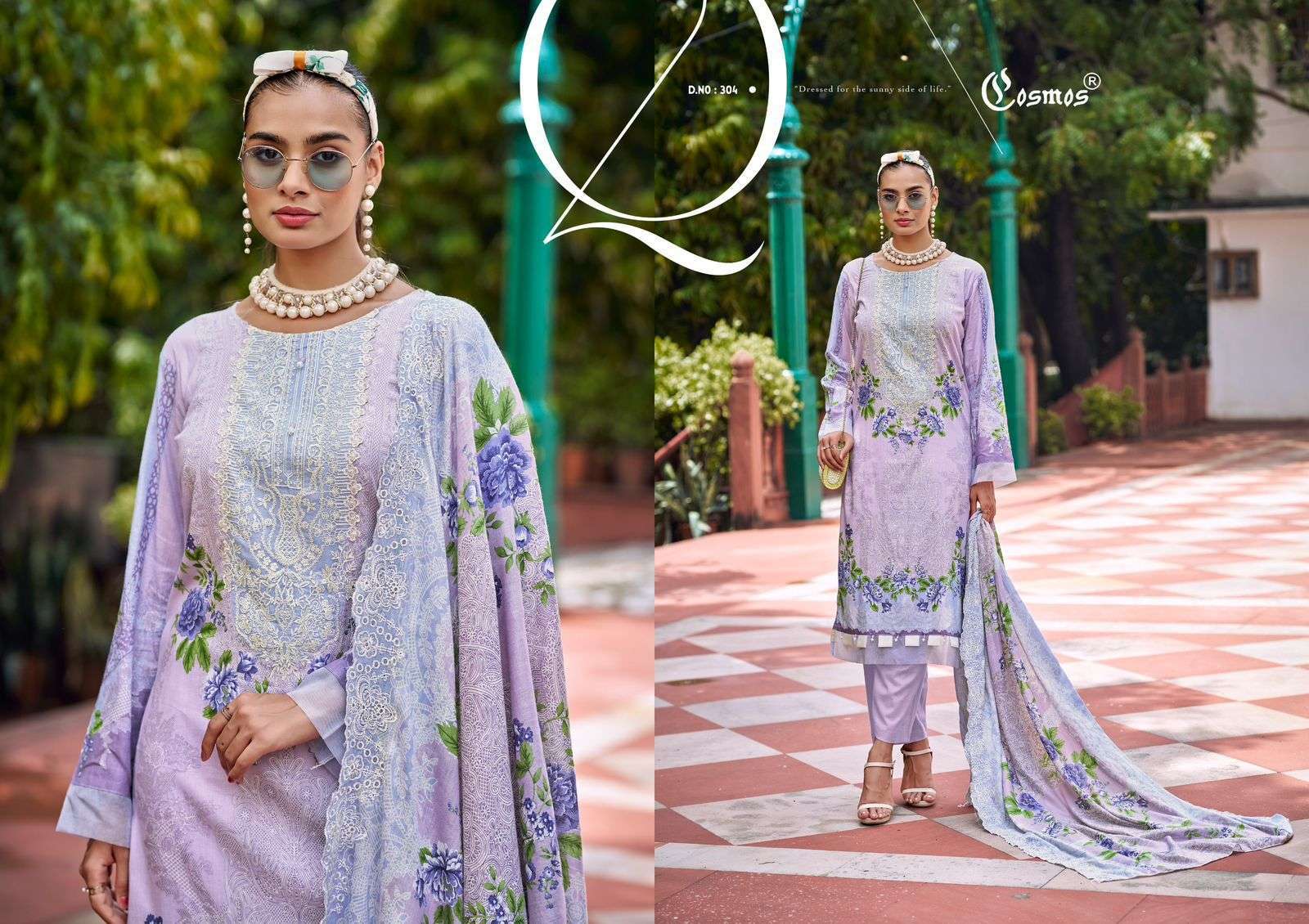 COSMOS NEEDLE WONDER VOL 3 PAKISTANI LAWN COTTON SUIT CATALOGUE DEALER 