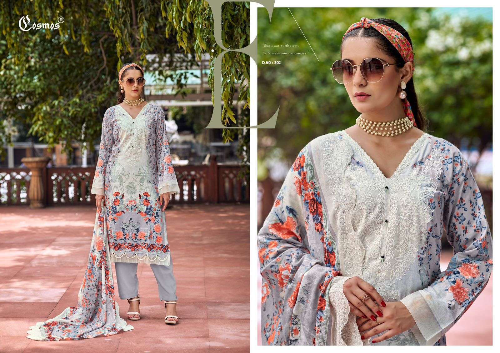 COSMOS NEEDLE WONDER VOL 3 PAKISTANI LAWN COTTON SUIT CATALOGUE DEALER 