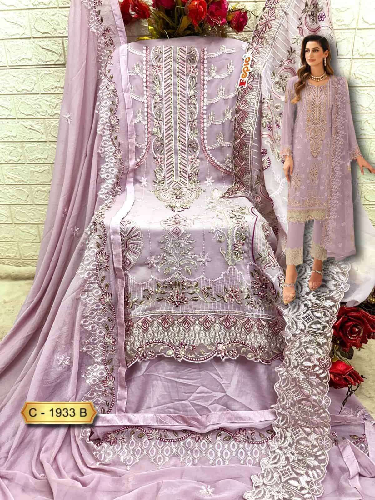 FEPIC C 1933 COLORS GEORGETTE EMBRODERY WORK PAKISTANI SUIT SUPPLIER 