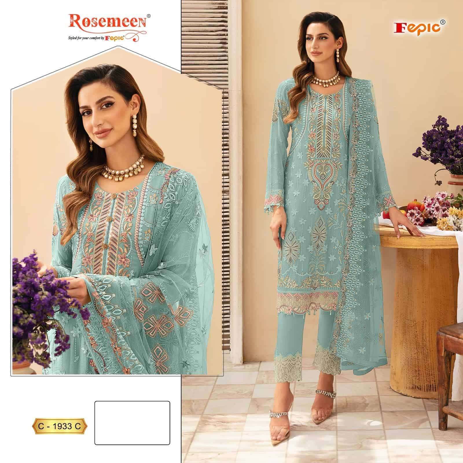 FEPIC C 1933 COLORS GEORGETTE EMBRODERY WORK PAKISTANI SUIT SUPPLIER 