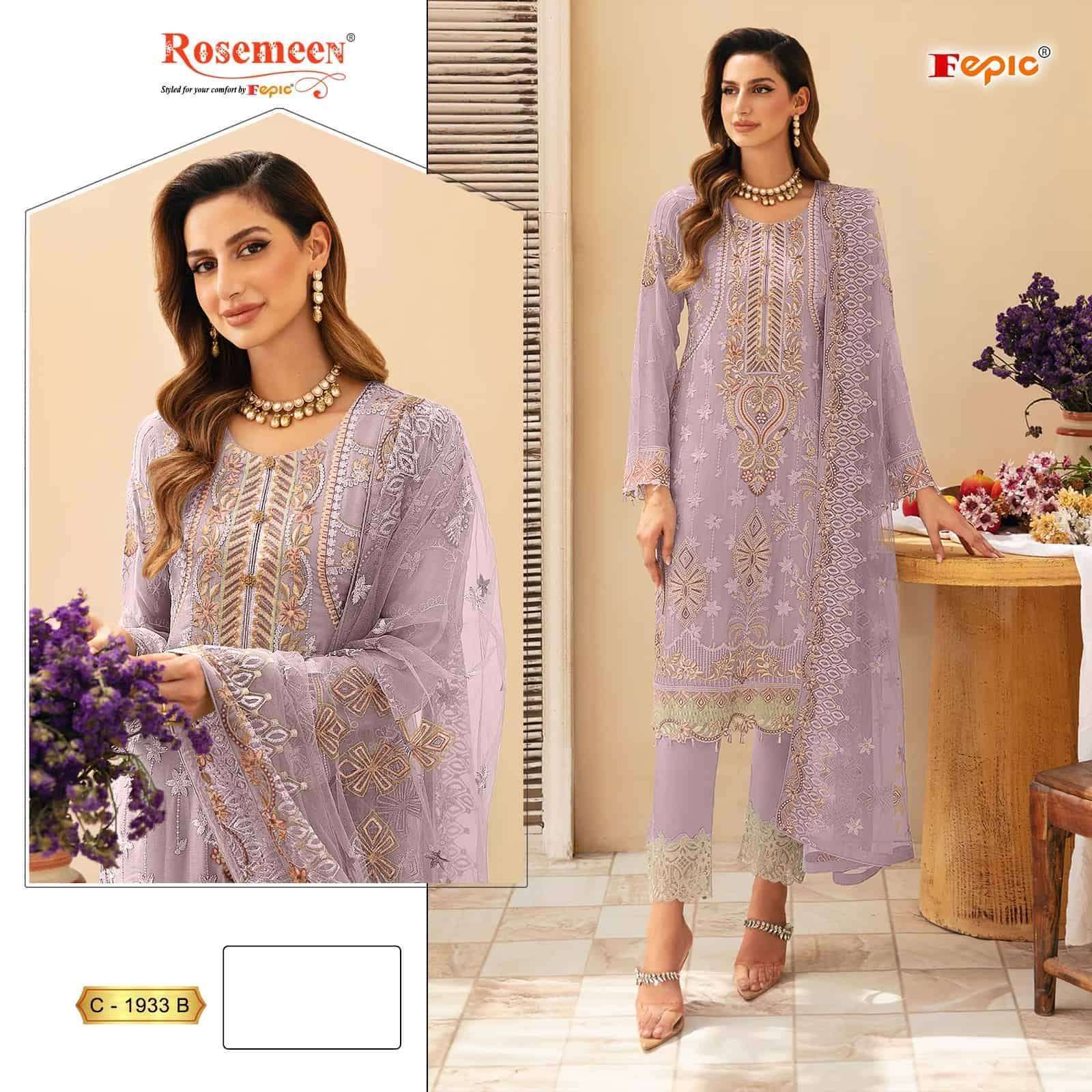 FEPIC C 1933 COLORS GEORGETTE EMBRODERY WORK PAKISTANI SUIT SUPPLIER 