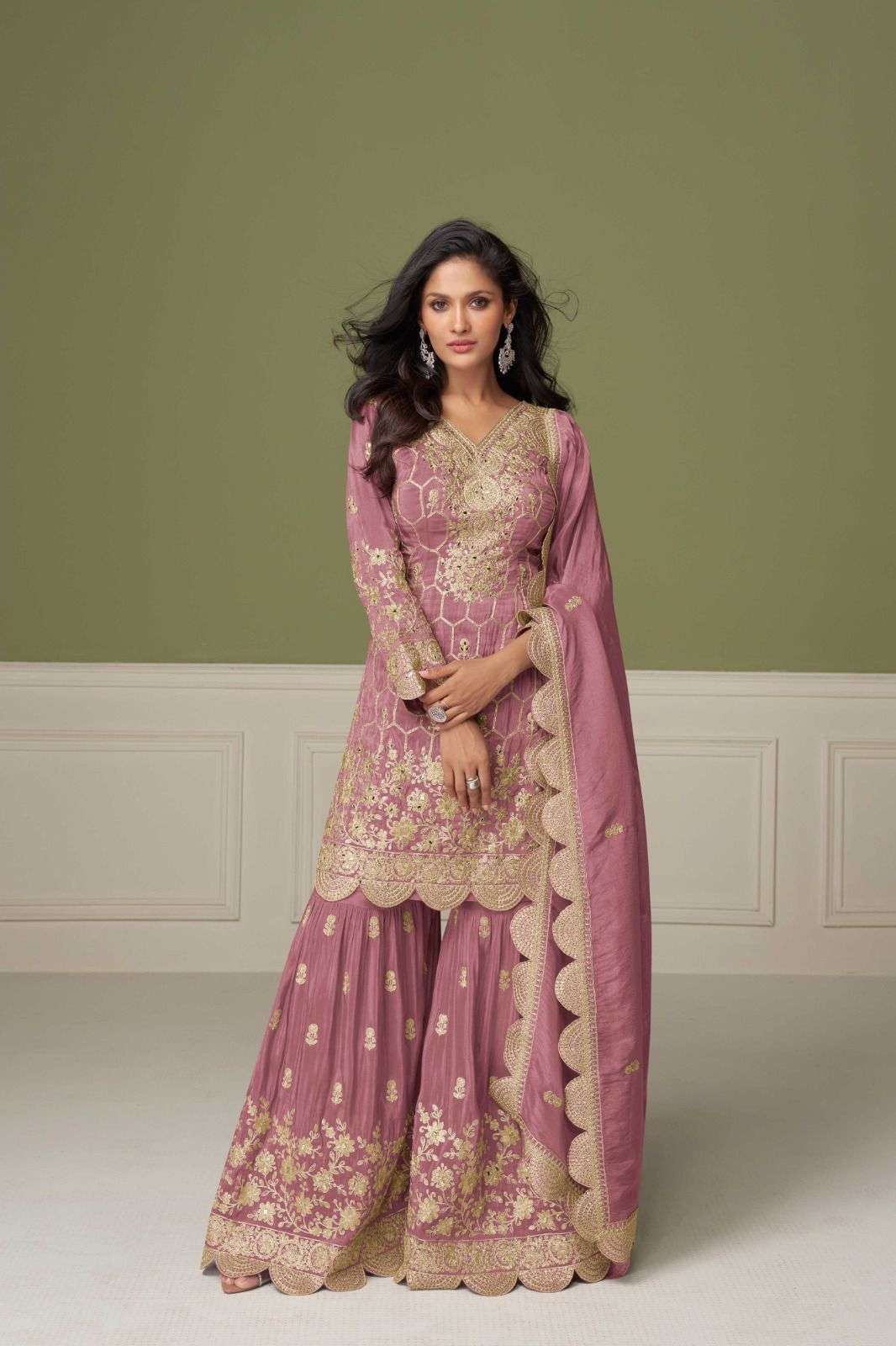 GULKAYRA DESIGNER ALEENA 7554 SIMAR SILK PARTYWEAR SHARARA SUIT CATALOG EXPORTER 2025