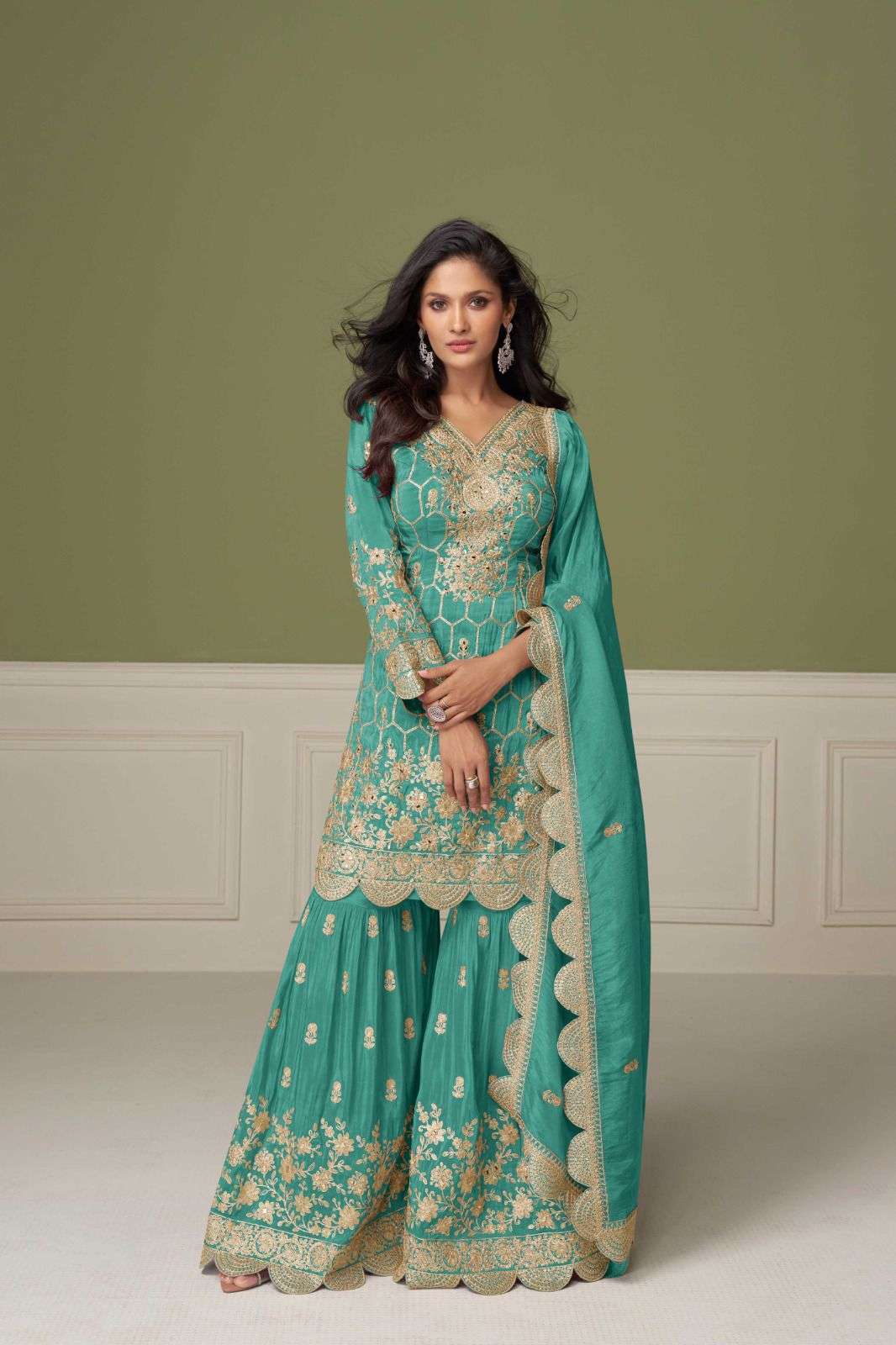 GULKAYRA DESIGNER ALEENA 7554 SIMAR SILK PARTYWEAR SHARARA SUIT CATALOG EXPORTER 2025