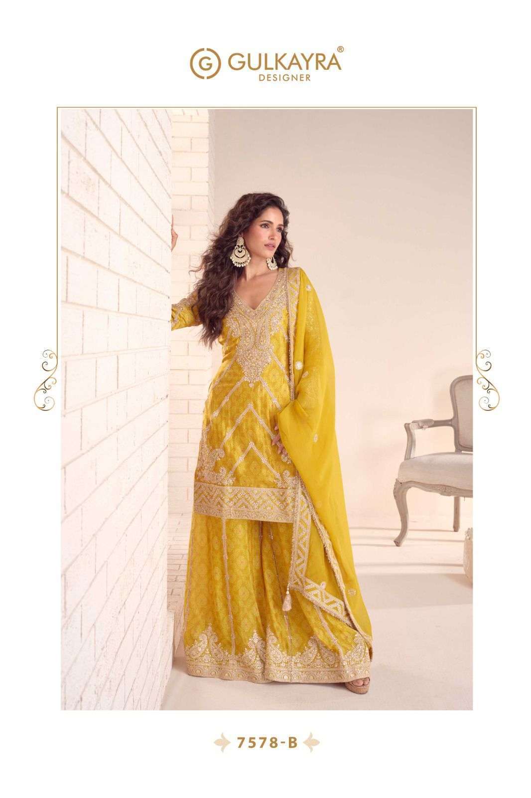 GULKAYRA DESIGNER RANGOLI 7578 COLORS GHARARA PARTYWEAR LADIES SUIT WHOLESALER 