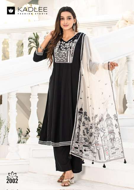 KADLEE SWARNIKA RAYON HANDWORK KURTI CATALOG WHOLESALER 