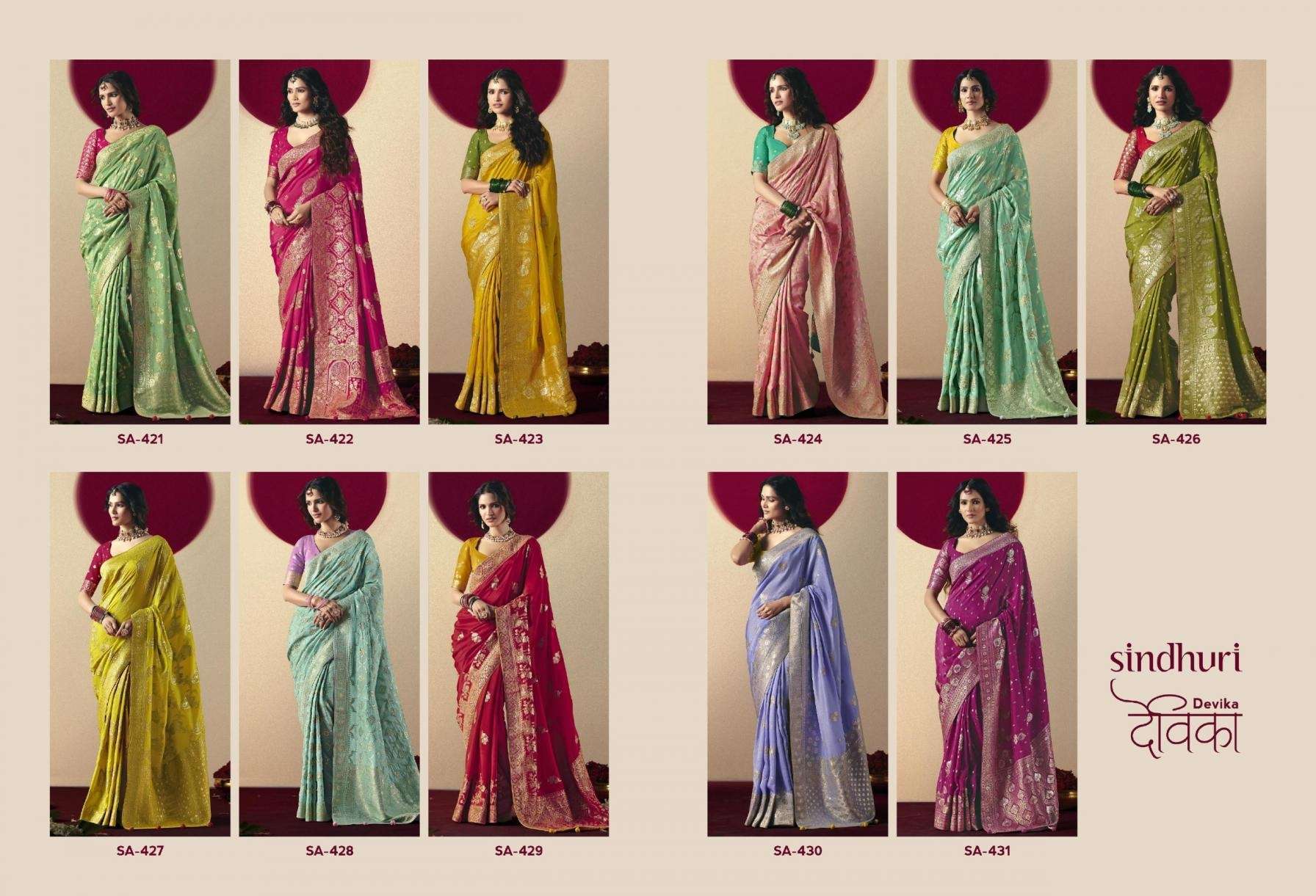KIMORA DEVIKA SINDURI DESIGNER SAREE CATALOG EXPORTER 2025